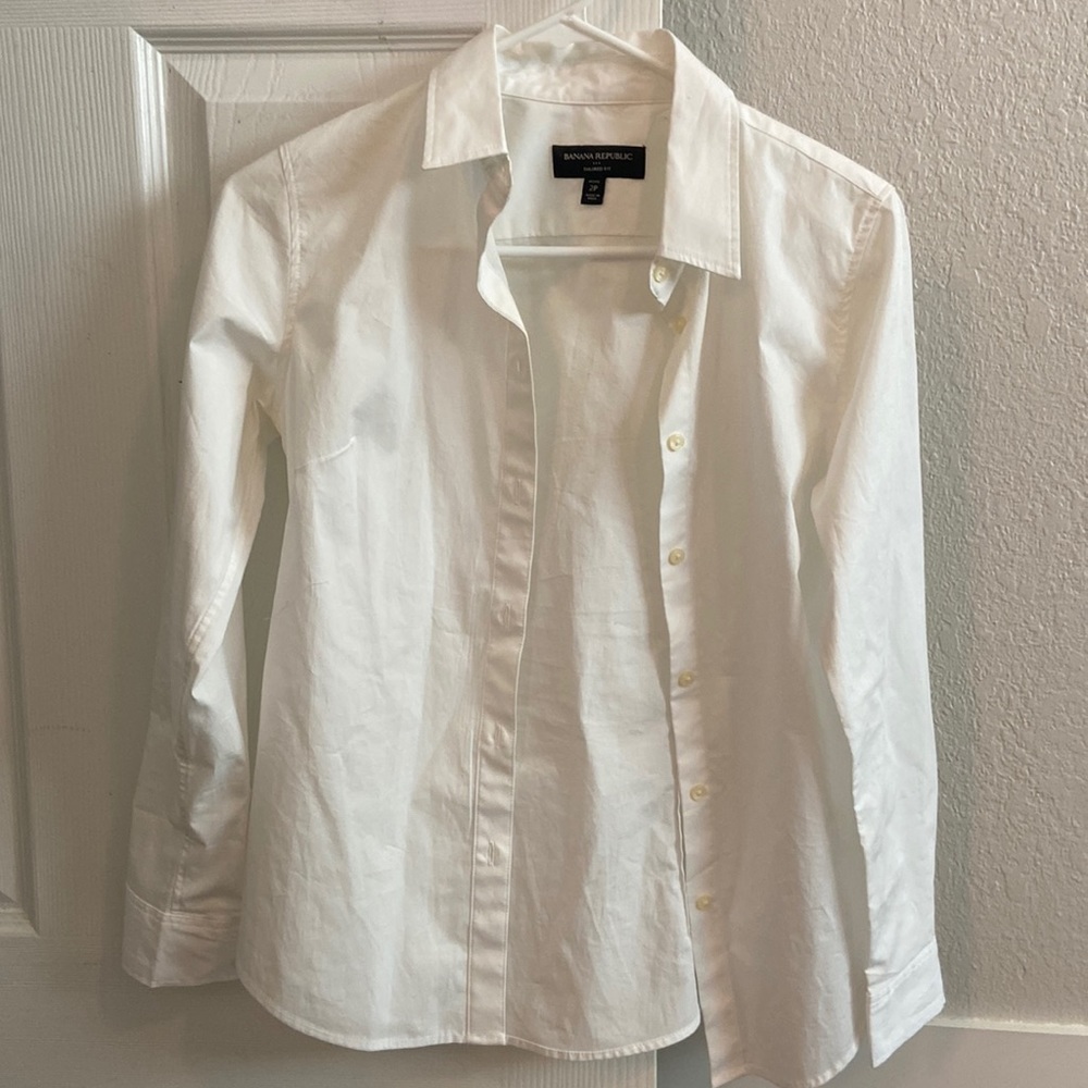 Banana republic white button up